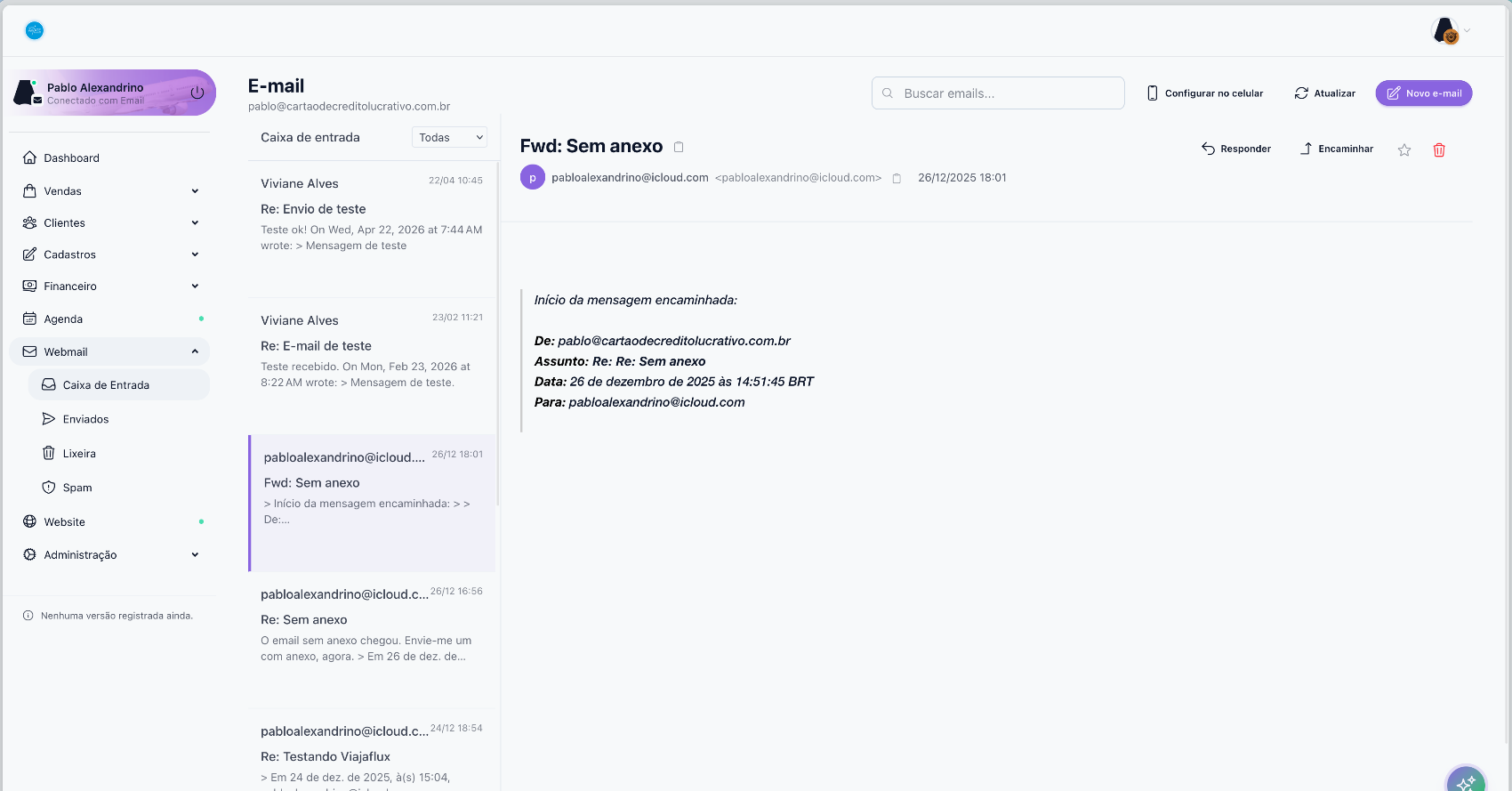 Webmail do ViajaFlux